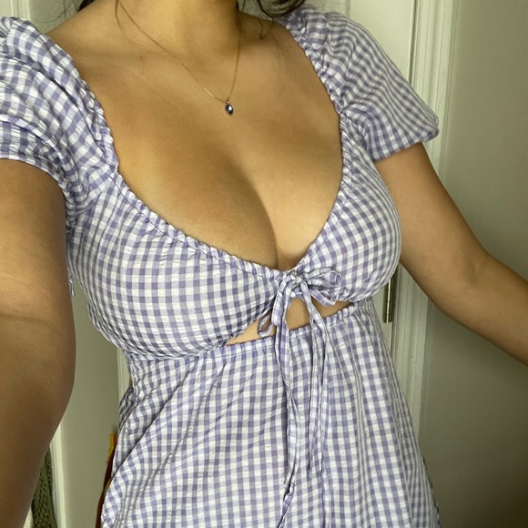 Pastel Purple gingham dress - Picture 3 of 5